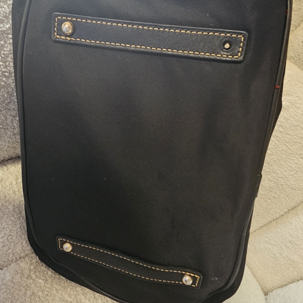 Dooney & Bourke Black Tote with Polka Dot Scarf Accent - Picture 7 of 12